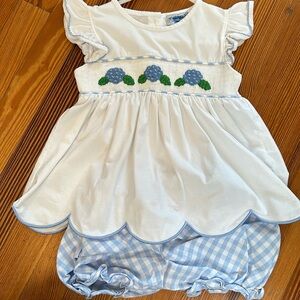 Smocked Hydrangea Bubble Short Set